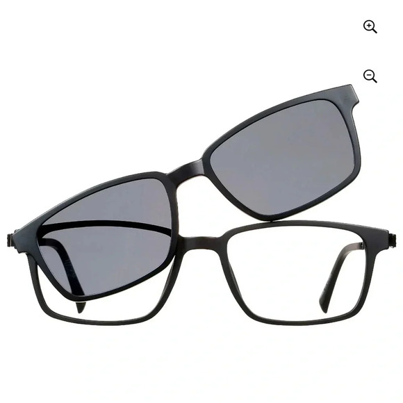 BioEyes 03926 Men Eyeglasses Frames RXable Magnet Sun Polarized Clip. Black NWT